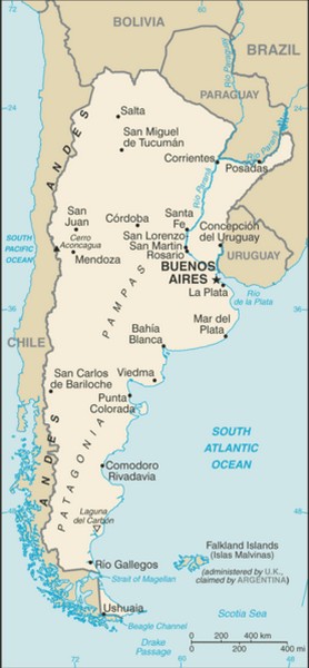Mapa da Argentina - CRDITO: Wikipdia.
