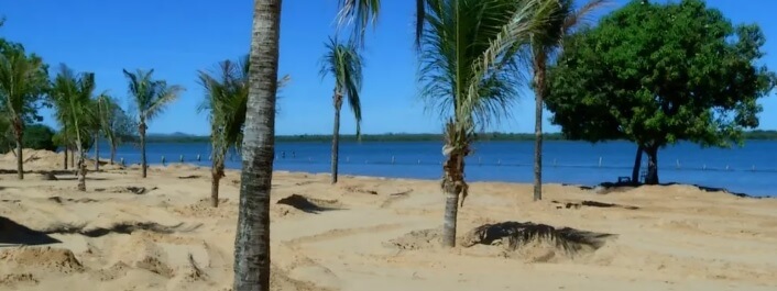A praia do caju, localizada a apenas 12 km do centro de Palmas.