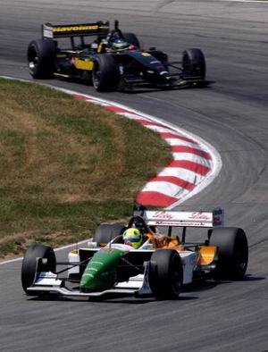 Na foto, Christian Fittipaldi e Cristiano da Matta, no GP de Mid-Ohio (ambos da equipe Newman-Haas).