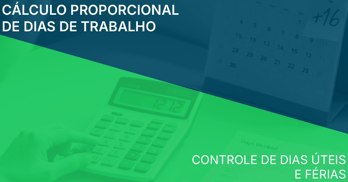 Pessoa conferindo o pagamento proporcional aos dias trabalhados usando uma calculadora ao lado de um calendário. Cena de mesa limpa com calculadora, contracheque neutro e calendário; sem marcas ou dados pessoais; estilo editorial e acessível.