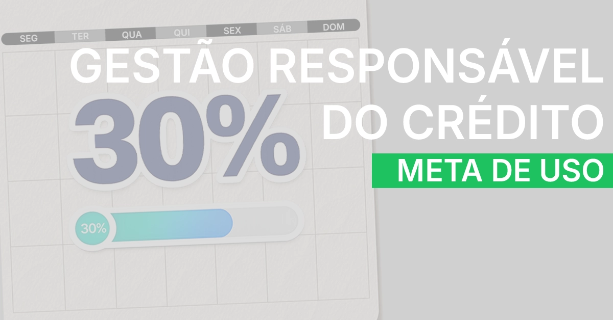 Calendário com lembretes e meta de uso ≤ 30% Grid claro, foco em 30%