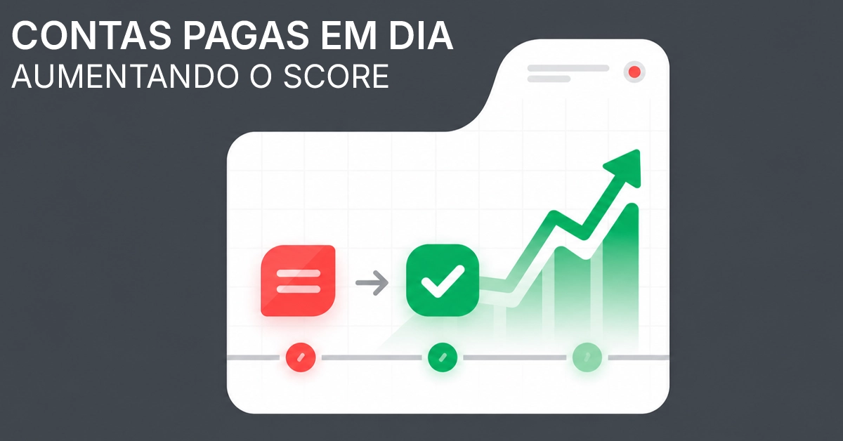 Contas pagas em dia aumentando o score Timeline simples