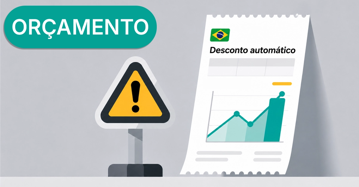 Aviso sobre desconto automático