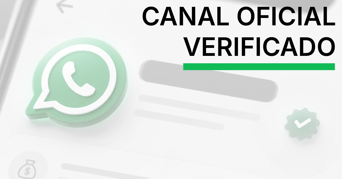 Detalhe do selo verde de verificação do WhatsApp Business ao lado do nome de um credor. Isso destaca a importância do selo de verificação oficial antes de prosseguir com um empréstimo via aplicativo de mensagens.