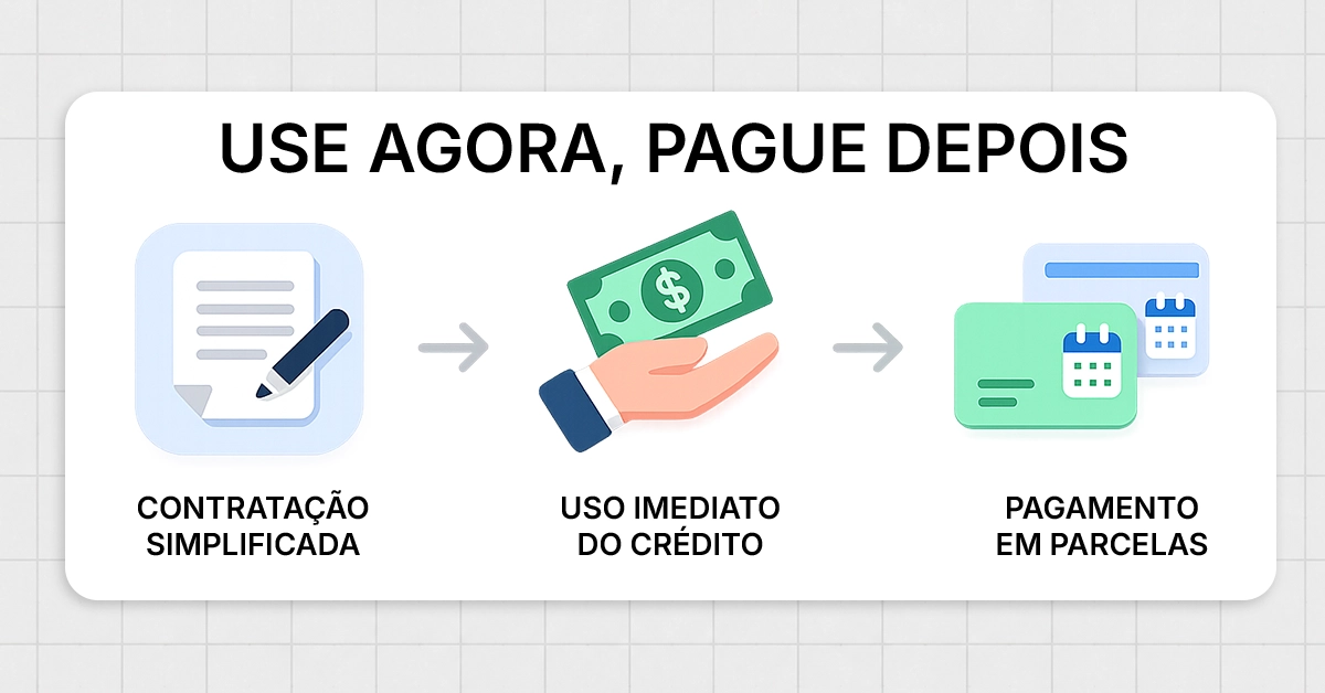 Ilustração usar agora e pagar depois