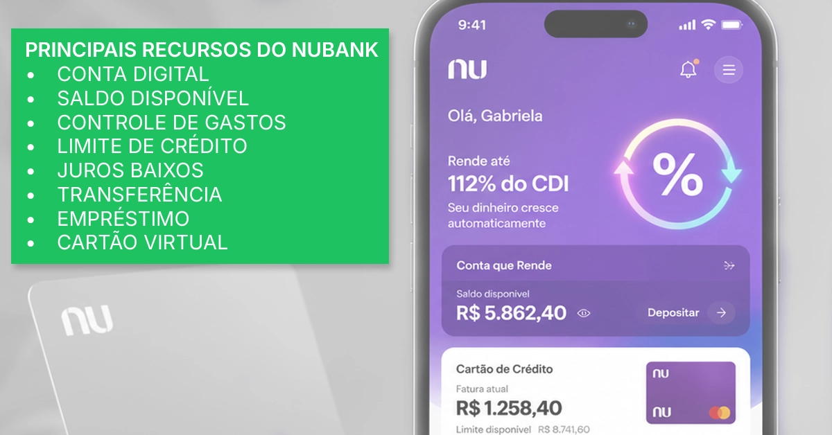Tela do aplicativo Nubank